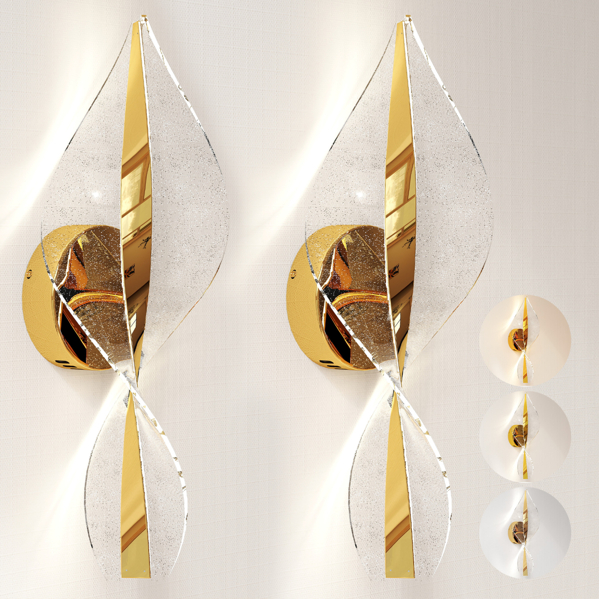 HOMCOM Led Wall Lamp 2 Pack, Modern Indoor Spiral Wall Light