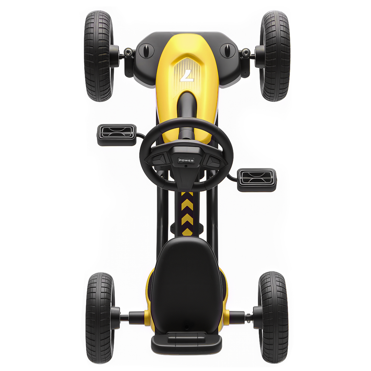 AIYAPLAY Pedal Go-Kart for Kids with Silent EVA Wheels, Metal Frame, Blue