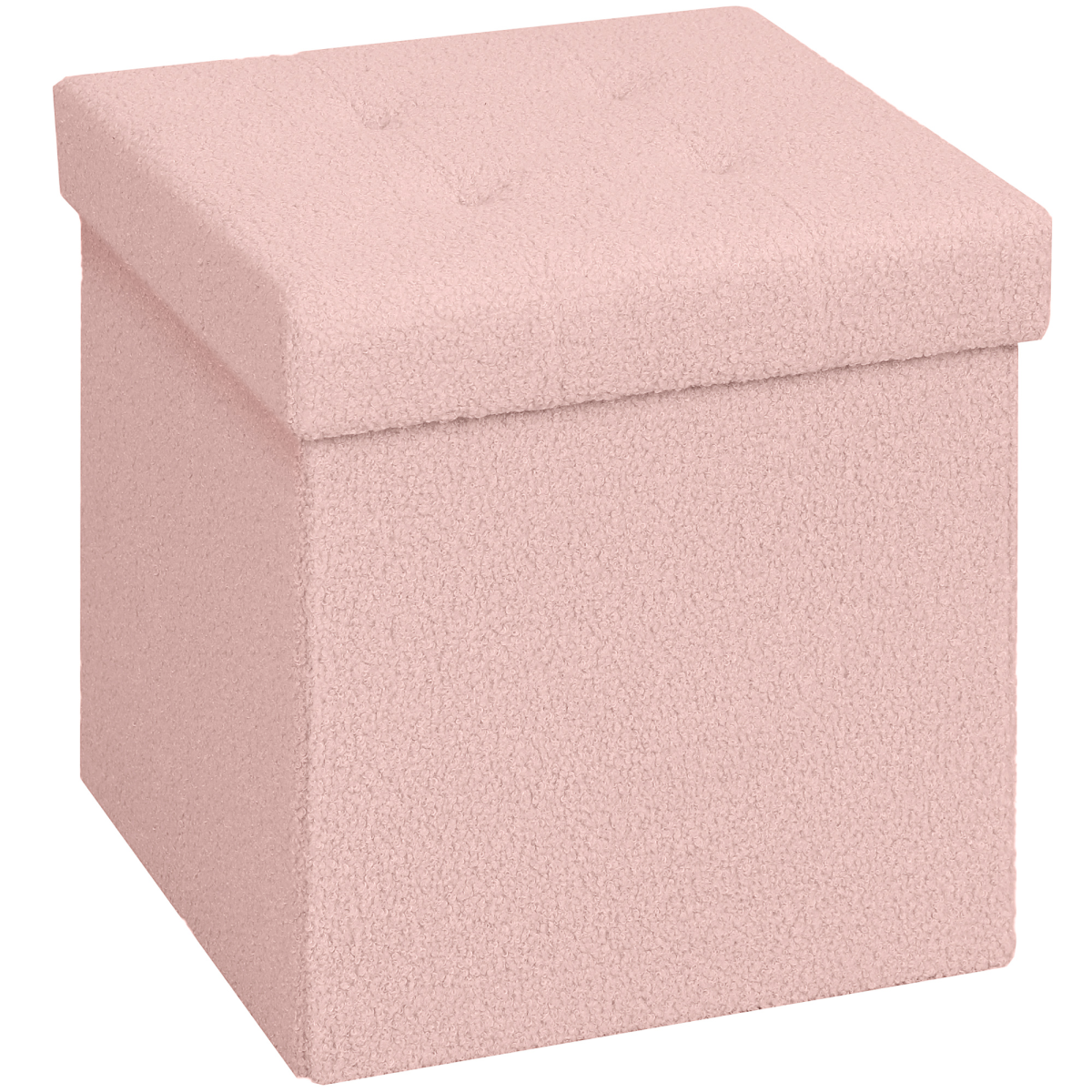 HOMCOM Foldable Velvet-Feel Storage Ottoman, 38 x 38 x 38 cm, Grey