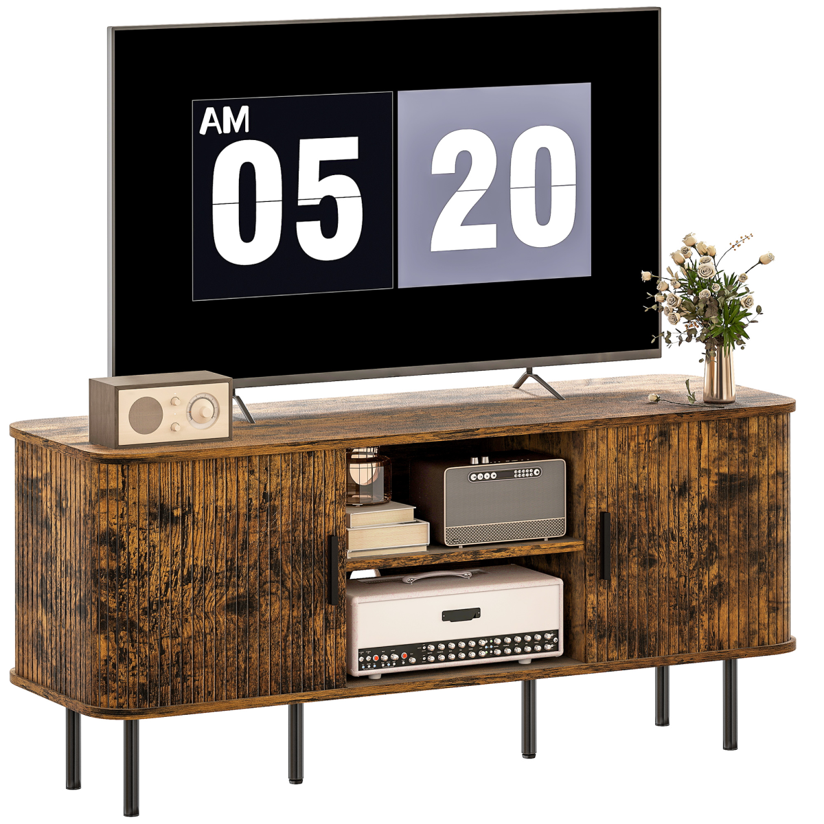 HOMCOM TV Unit for Living Room, TV Stand, Grey