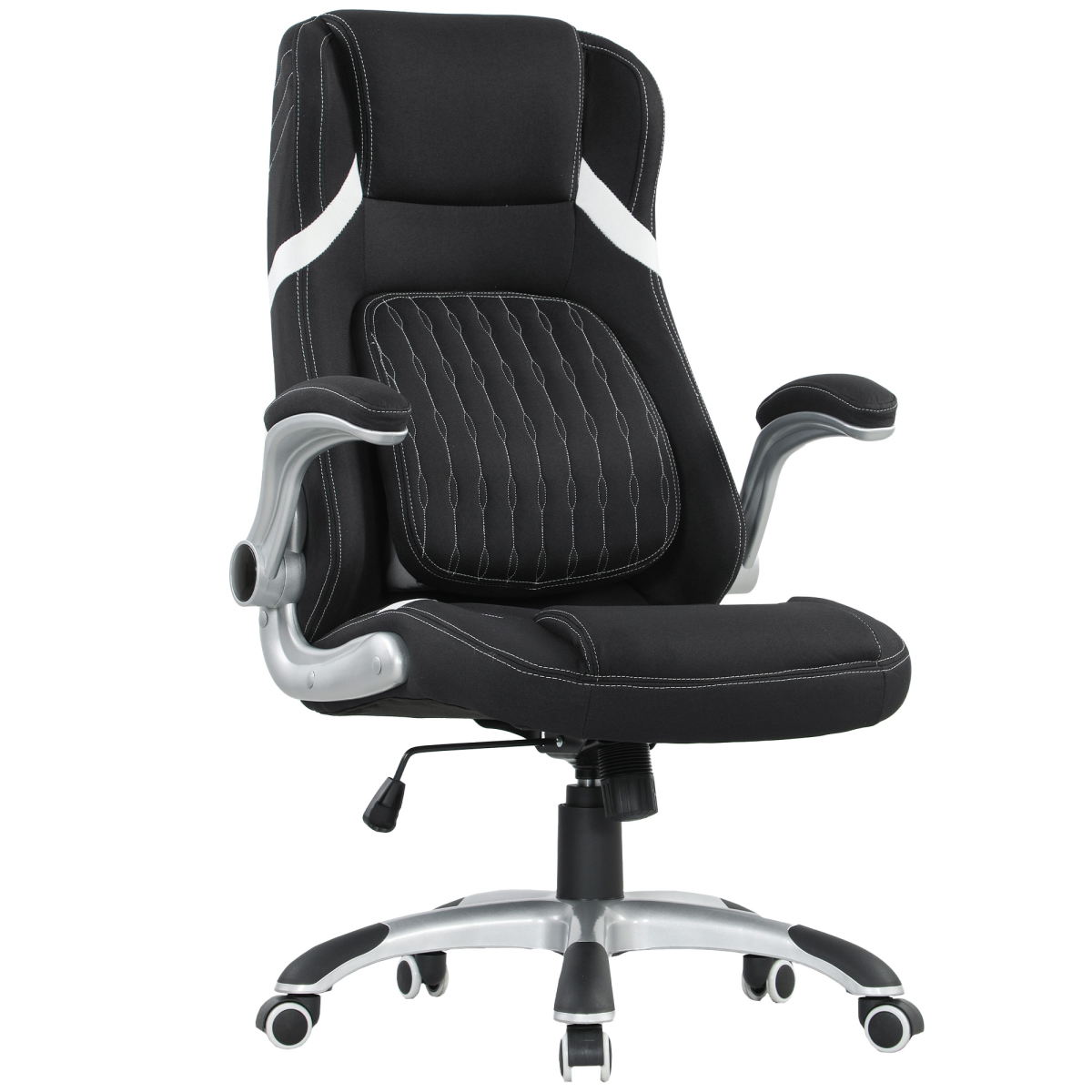 Vinsetto Fabric Office Desk Chair w/ Adjustable Height Tilt Function