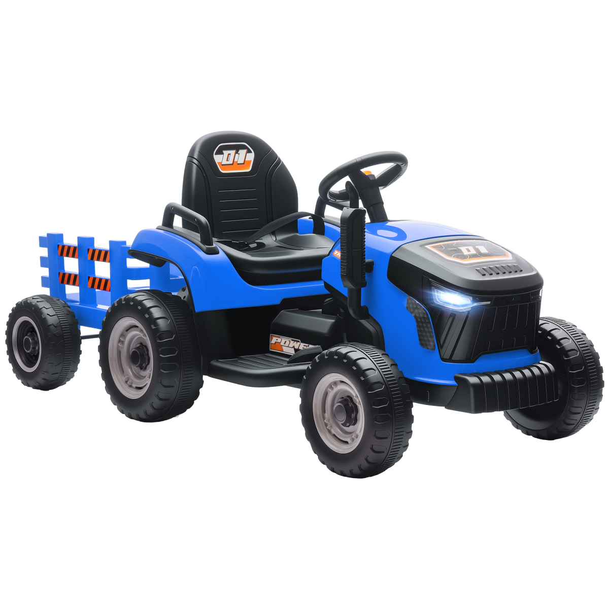 AIYAPLAY Ride on Tractor and Trailer, 12V Electric Ride on Tractor
