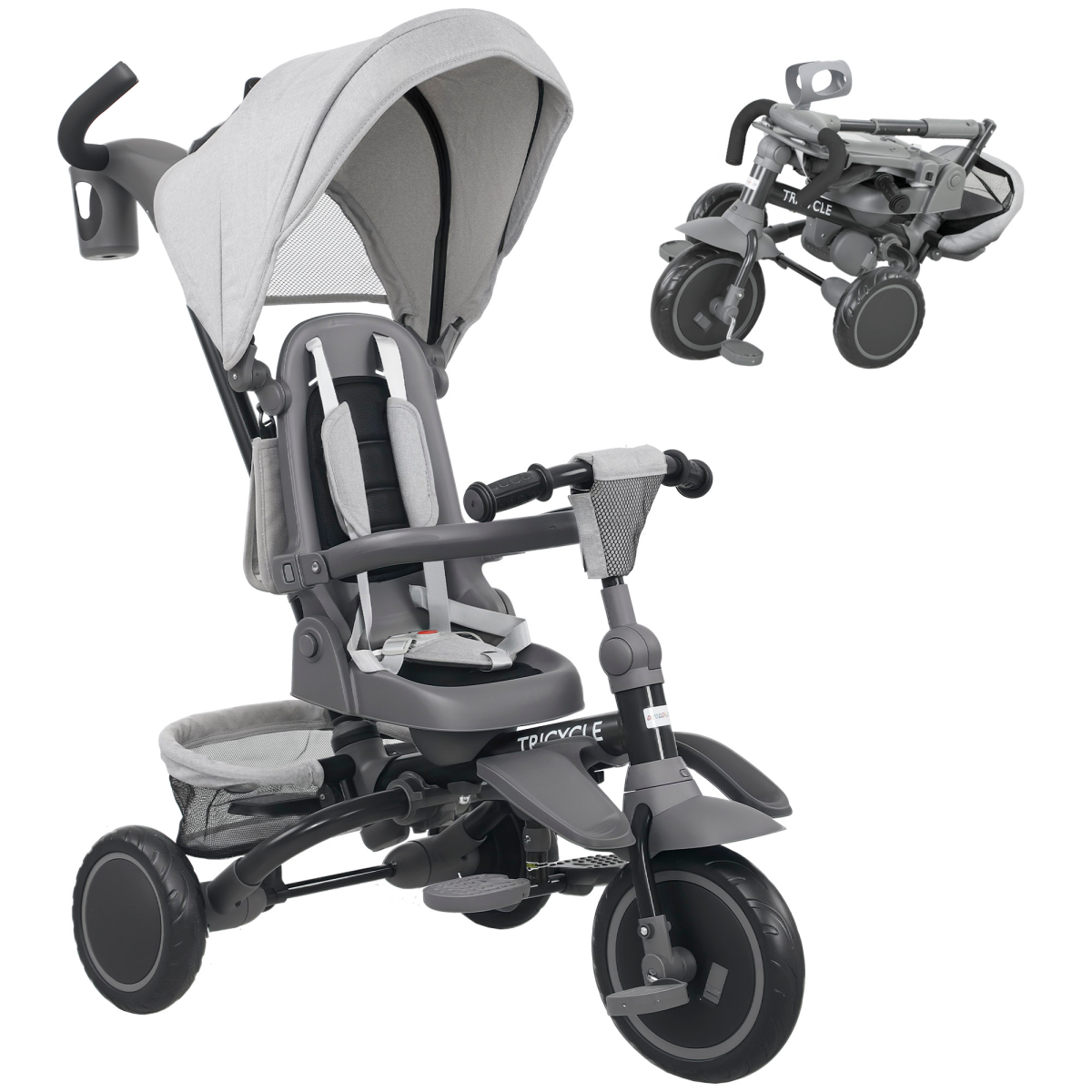 AIYAPLAY 6 in 1 Kids Trike, Toddler Tricycle with Parent Handle