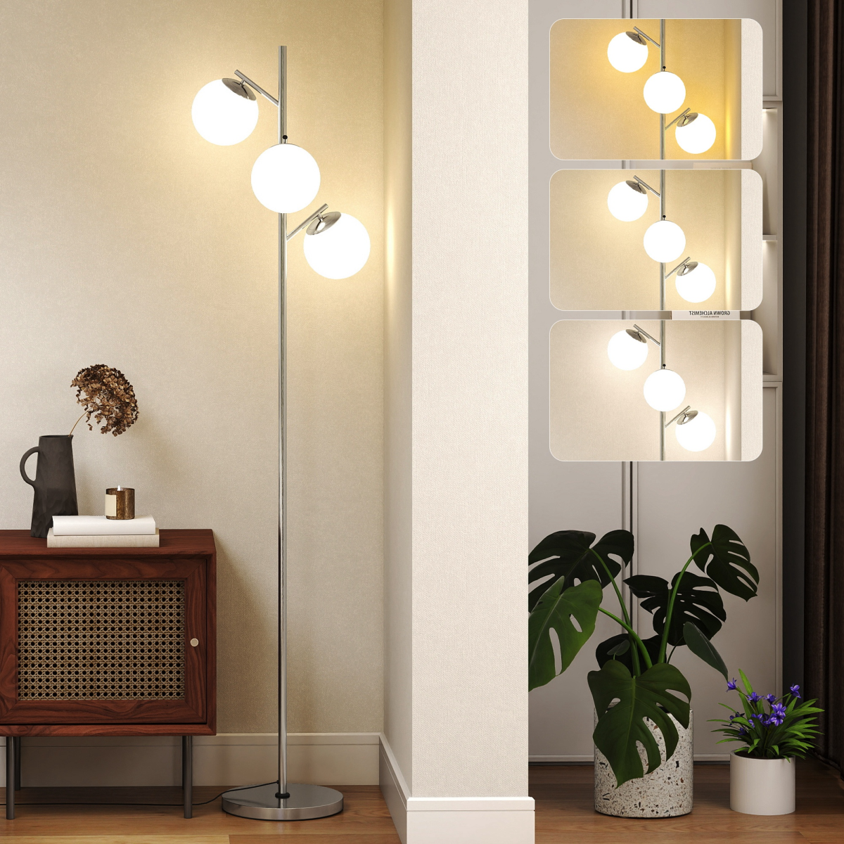 HOMCOM Modern Tree Floor Lamp, for Living Room Bedroom