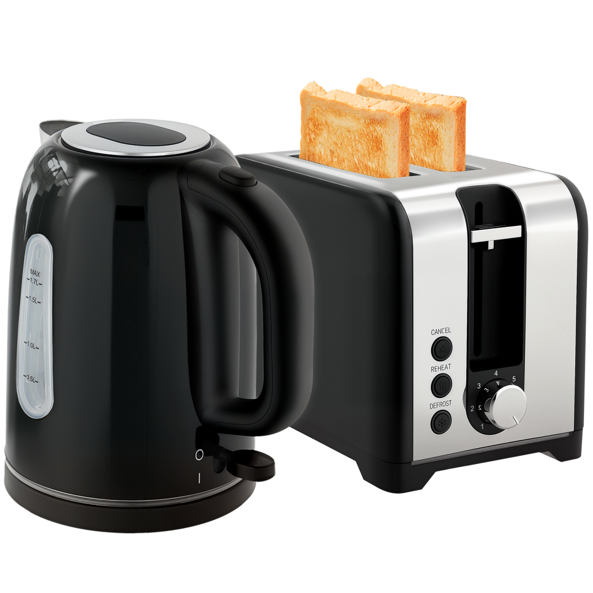 HOMCOM Rapid Boil Jug Kettle and Toaster Set
