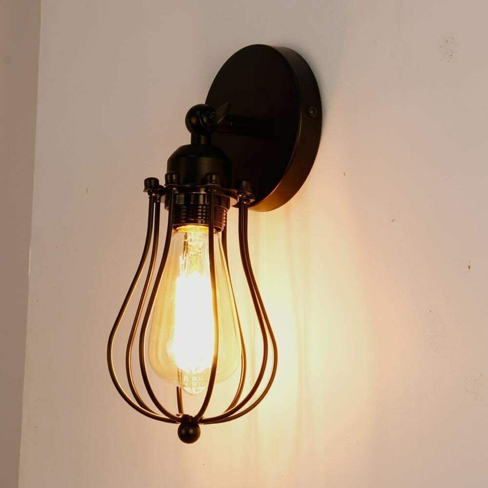 Industrial Wall Lights with Cage Shade Retro Wall Lamp ~2839
