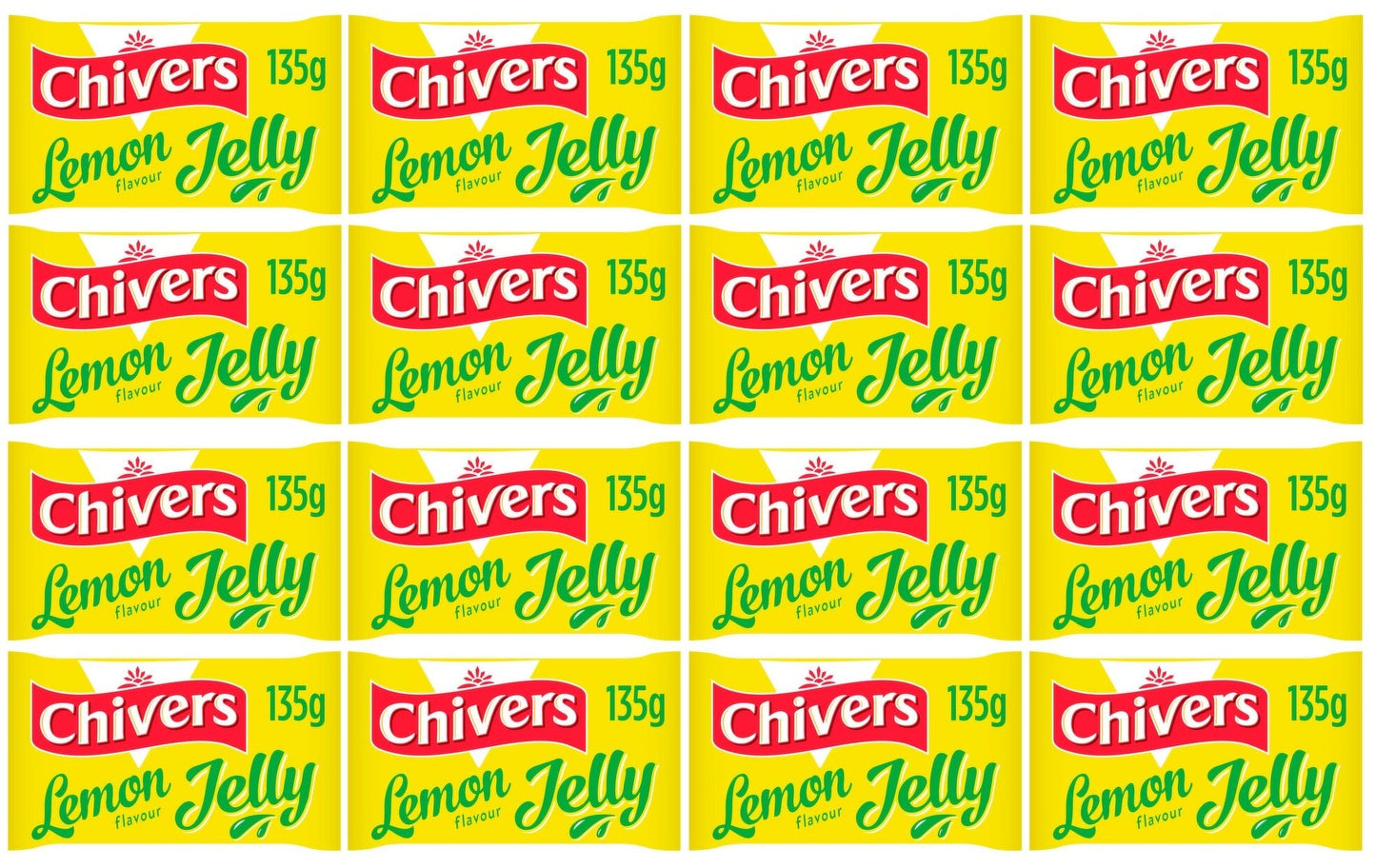12 x Chivers Lemon Flavour Jelly 135G