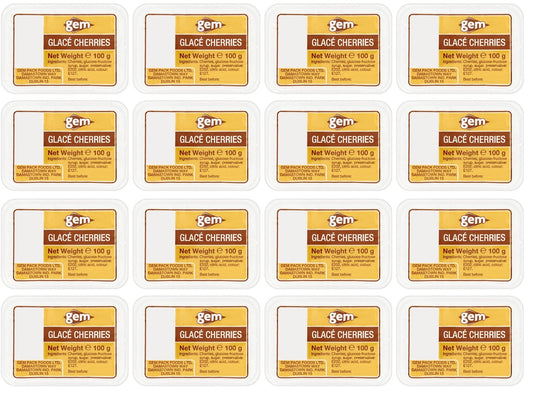 16 x Gem Glacé Cherries 100G