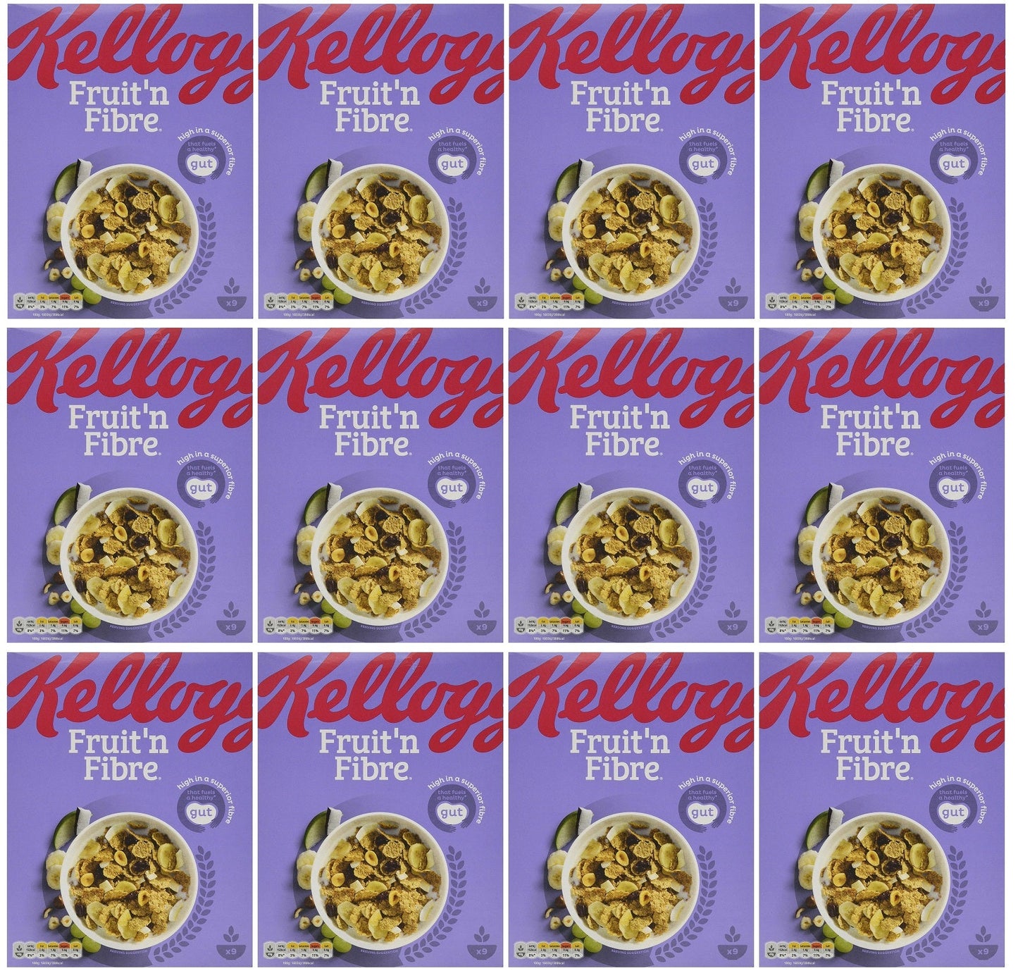 12 x Kellogg's Fruit  N Fibre 375G