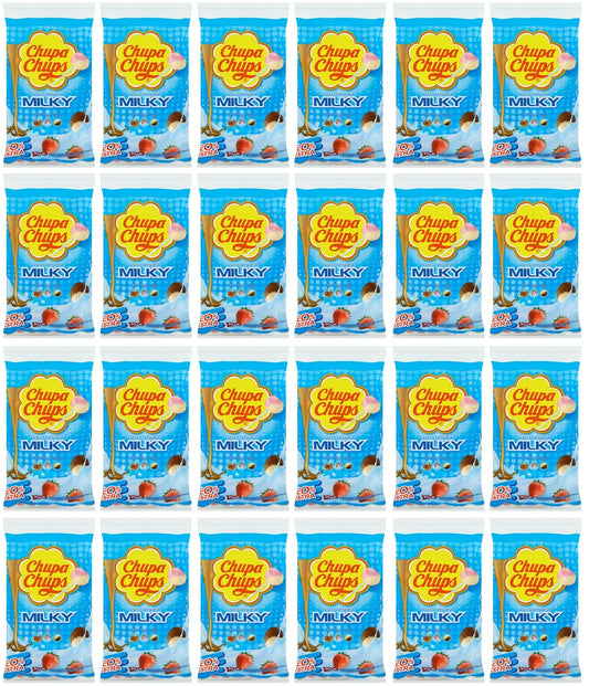 24 x Chupa Chups 16 Assorted Milky Flavour Lollipops 192G