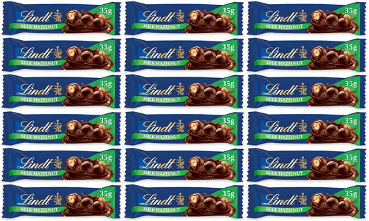 18 x Lindt Nocciolatte Milk Chocolate Hazelnut Treat Bar 35G