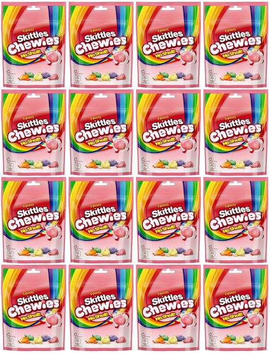 16 x Skittles Chewies Fruits Sweets Pouch Bag 137G