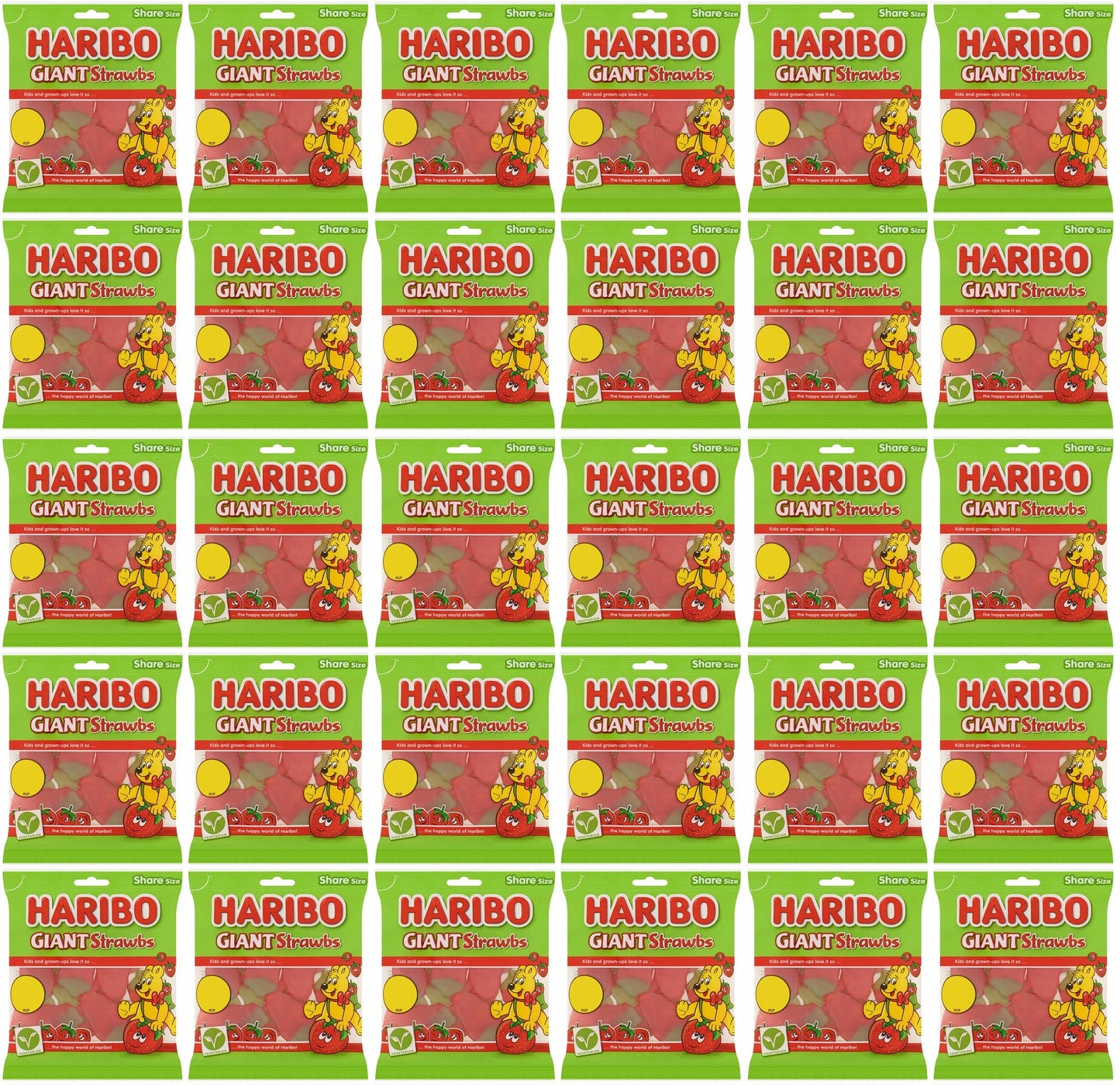 30 x Haribo Giant Strawbs 140G
