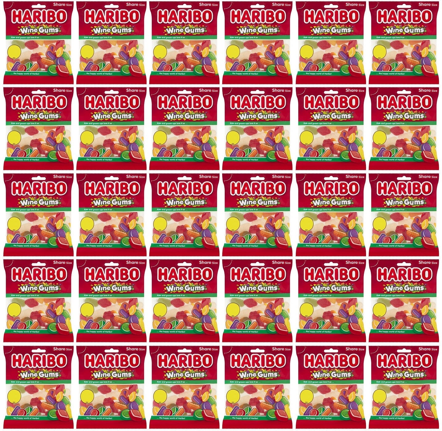 30 x Haribo Wine Gums 140G