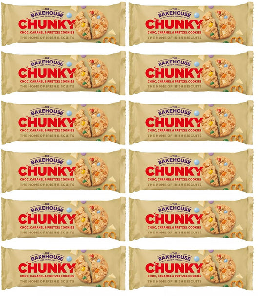 12 x The Bakehouse Chunky Choc Caramel & Pretzel Cookies 220 G