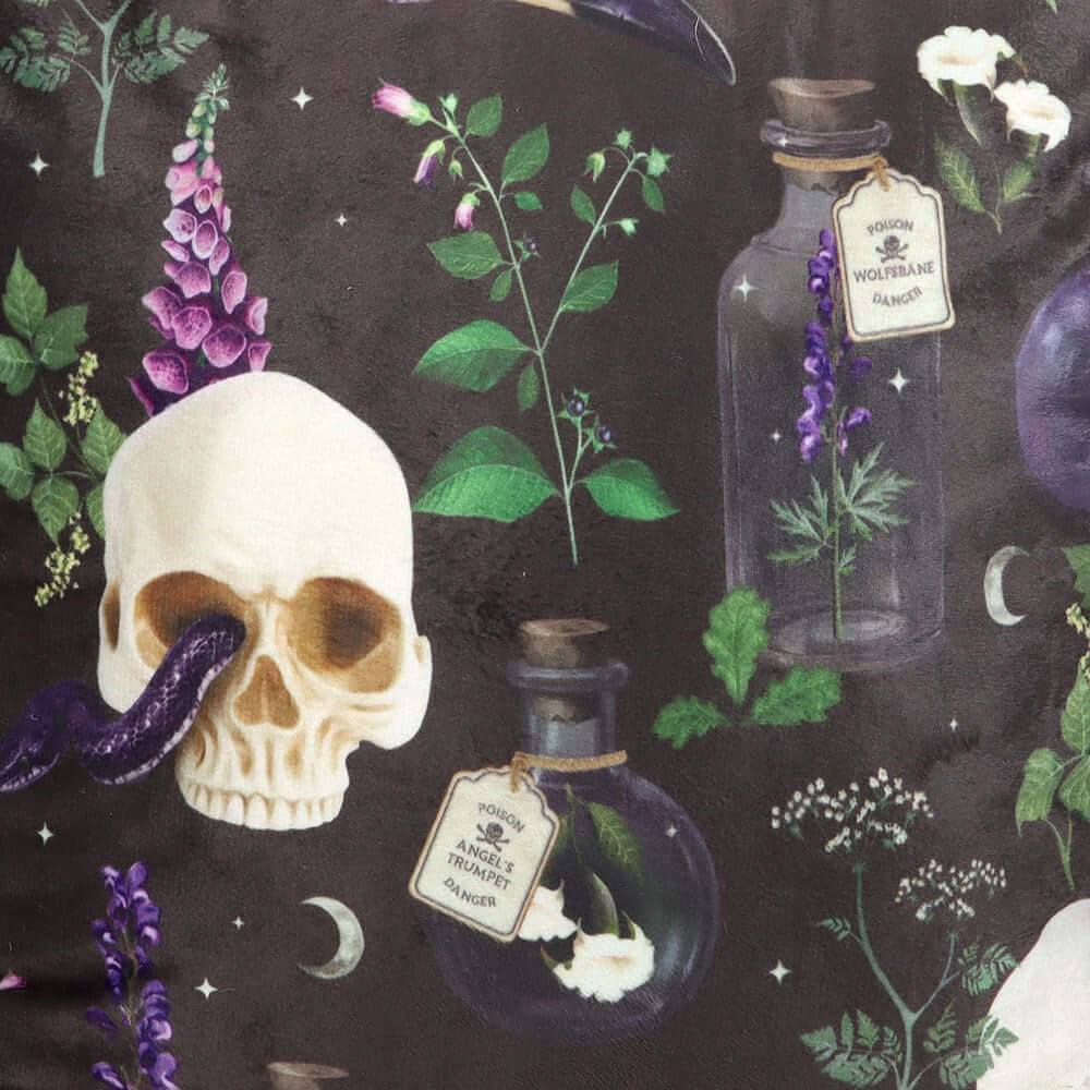 Gothic Gifts 35cm Square Venom & Vines Print Cushion