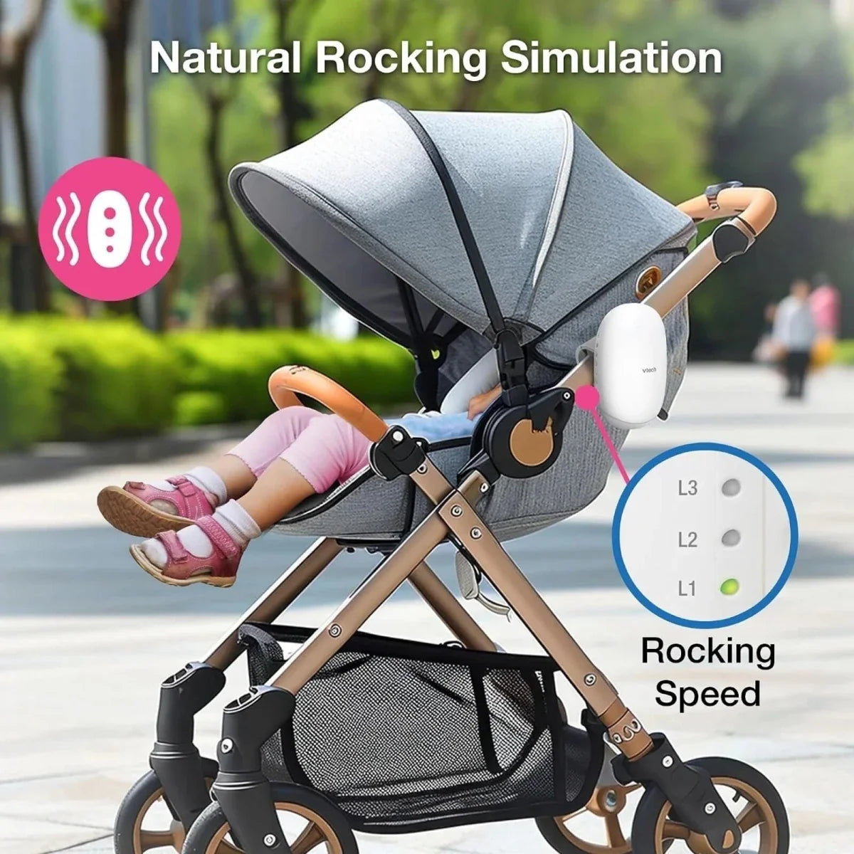 VTech V-Hush Sound & Motion Stroller Rocker - White