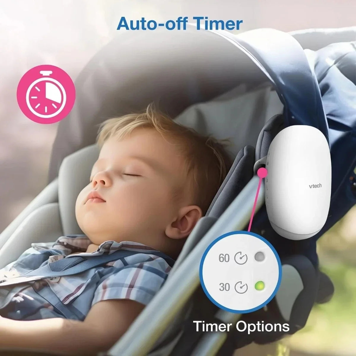 VTech V-Hush Sound & Motion Stroller Rocker - White