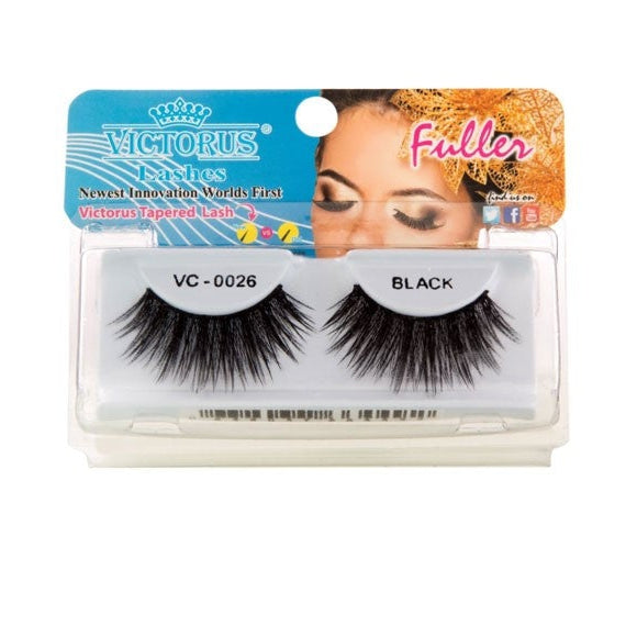 Victorus Eye Lashes VC 0026 Black | Dramatic Volume & Length for Stunning Eye Looks, 1 Pair