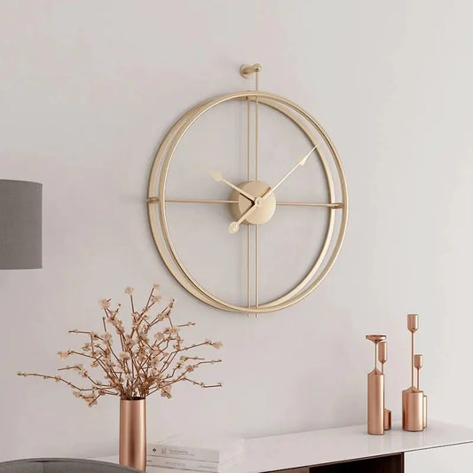 Nordic Creative Iron Wall Clock – Minimalist Metal Design for Living Room
