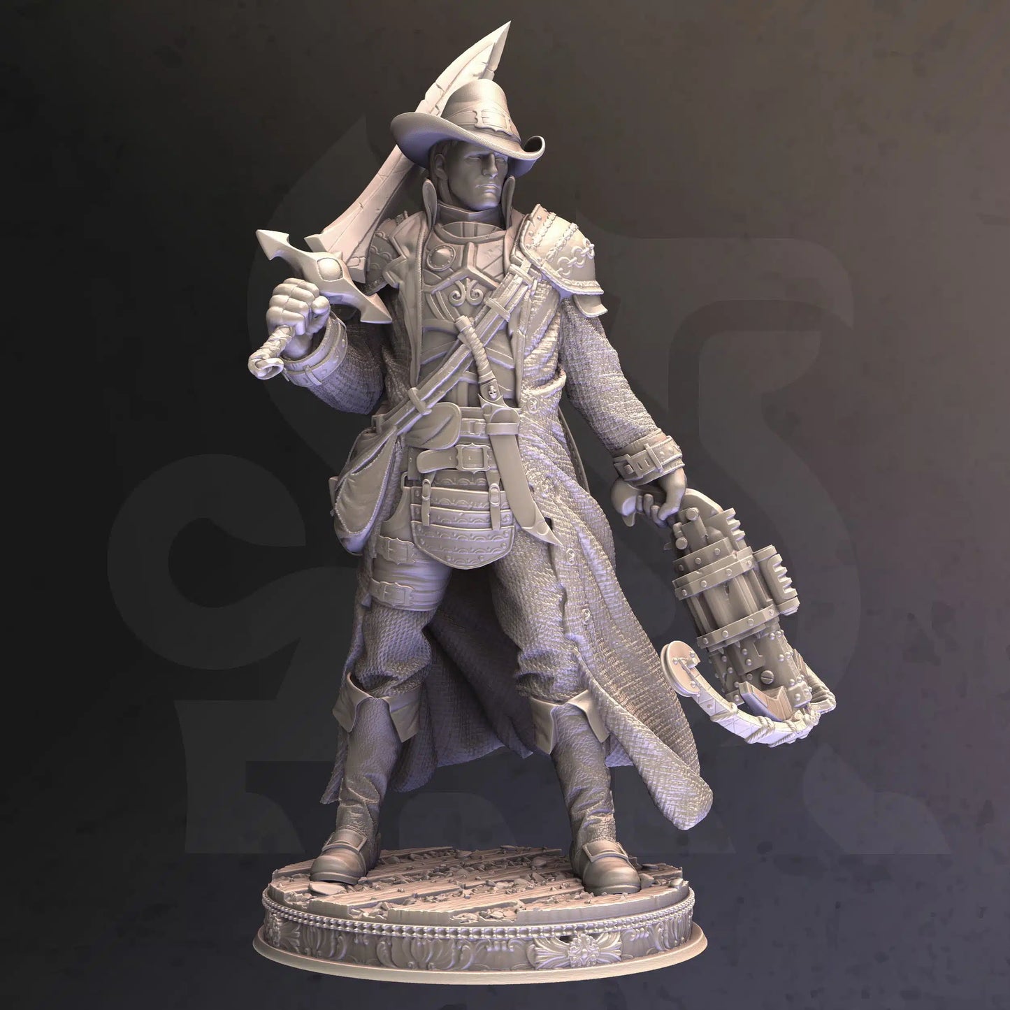 Valter Brookes – Vampire Hunter - 3D Printed Fighter Character Miniature