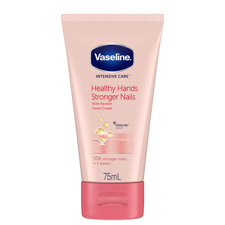 Vaseline Healthy Hands Stronger Nails Hand Cream Nourishing & Strengthening for Dry Hands & Brittle Nails 75 ml / 2.54 oz