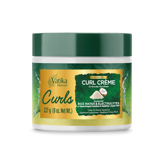 Vatika Naturals Curls Curl Defining Cream – Rice Water & Electrolytes for Defined, Hydrated Curls 227g/8.01 oz