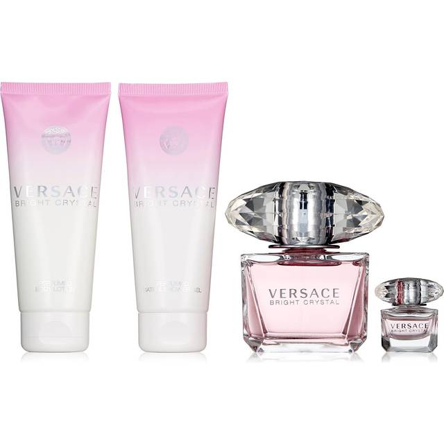 Versace Bright Crystal Gift Set 90ml EDT + 100ml Body Lotion + 100ml Shower Gel + 5ml EDT Women's Fragrance