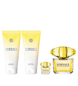 Versace Yellow Diamond Gift Set 90ml EDT + 100ml Body Lotion + 100ml Shower Gel + 5ml EDT