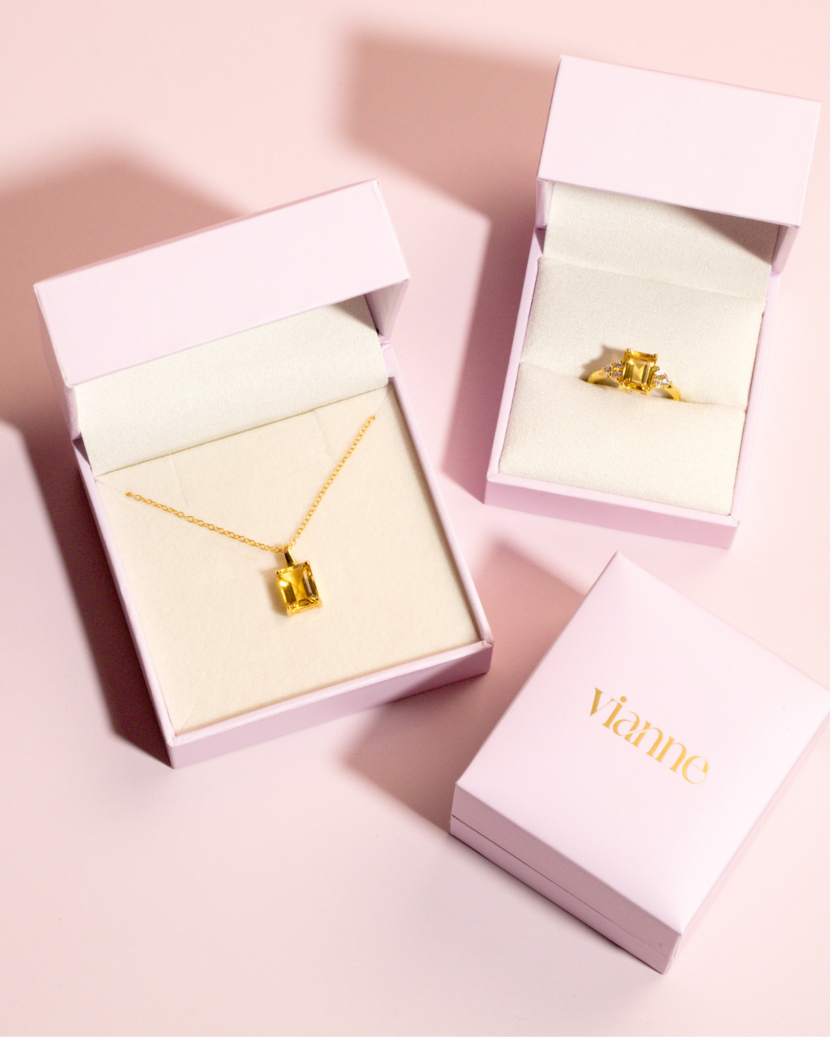 Citrine Emerald Cut Ring in Sterling Silver