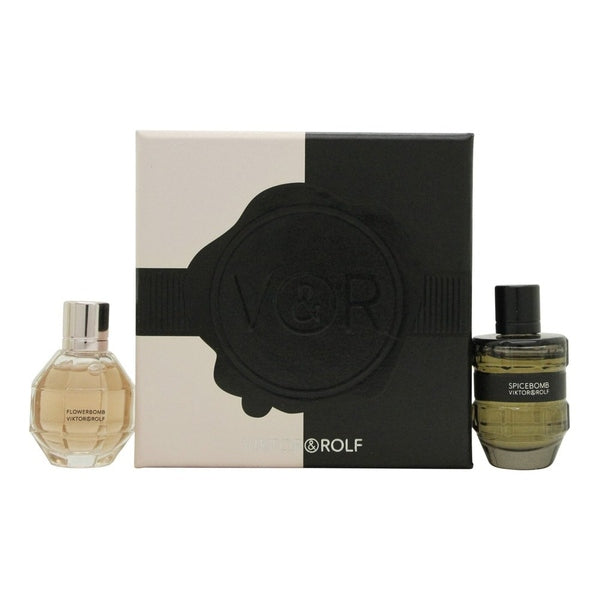 Viktor & Rolf Gift Set 7ml FlowerBomb EDP + 7ml Spicebomb EDT Unisex Fragrance