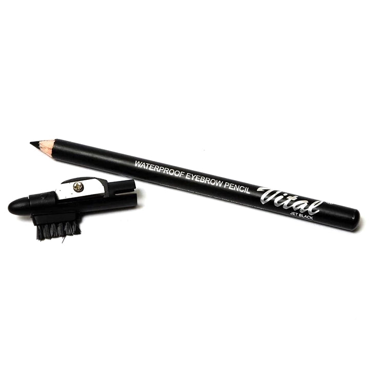 Vital Waterproof Eyebrow Pencil Black Long-Lasting & Smudge-Proof for Flawless Brows