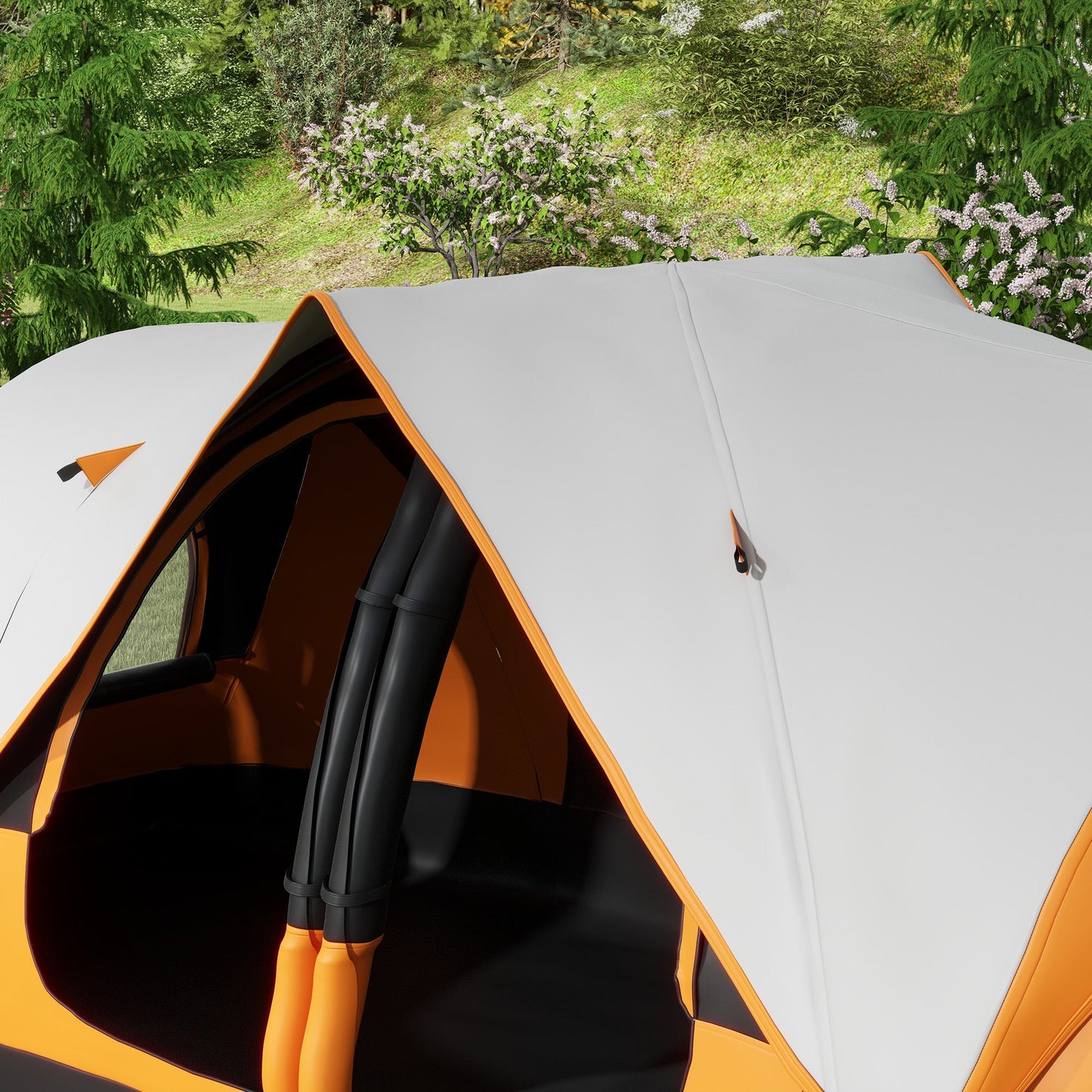 Outsunny 2 Room Camping Tent with Waterproof Rainfly & Screen Panels