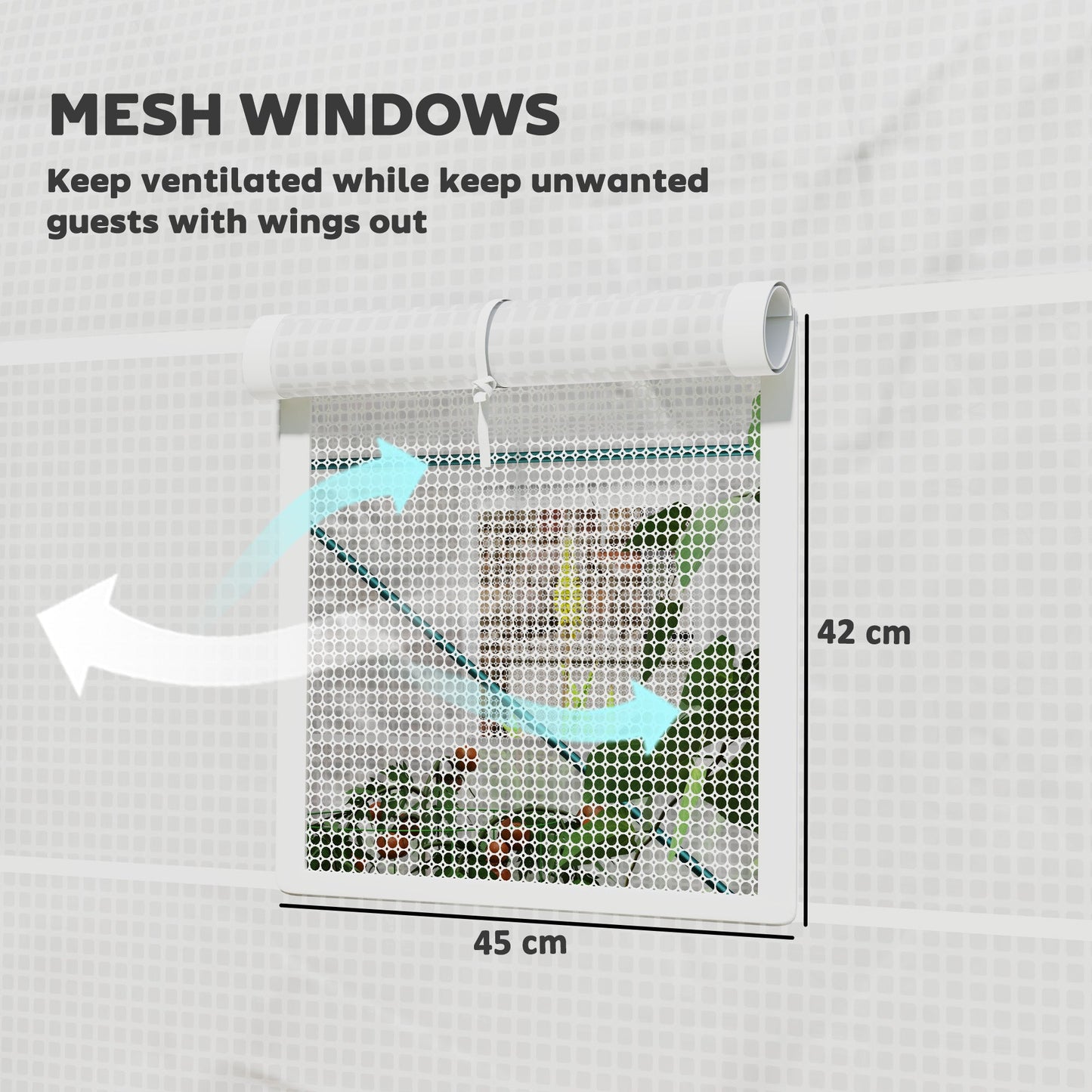 Outsunny Polytunnel Greenhouse Outdoor Grow House Roll Up Door Windows 2x2.5m