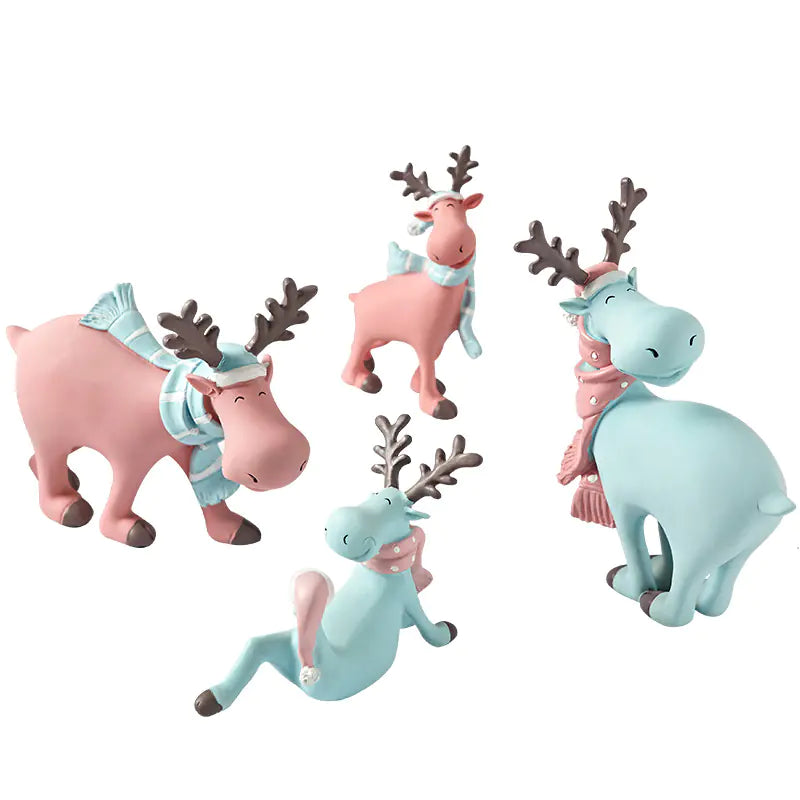 Nordic Elk Decorative Resin Figurine – Pastel Home Ornament (3 Colours)