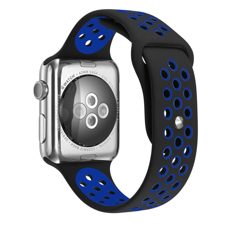 For Apple Watch Series 10 42mm / 9&8&7 41mm / SE 3&SE 2&6&SE&5&4 40mm / 3&2&1 38mm Fashionable Classical Silicone Sport Watch Band(Grey White)