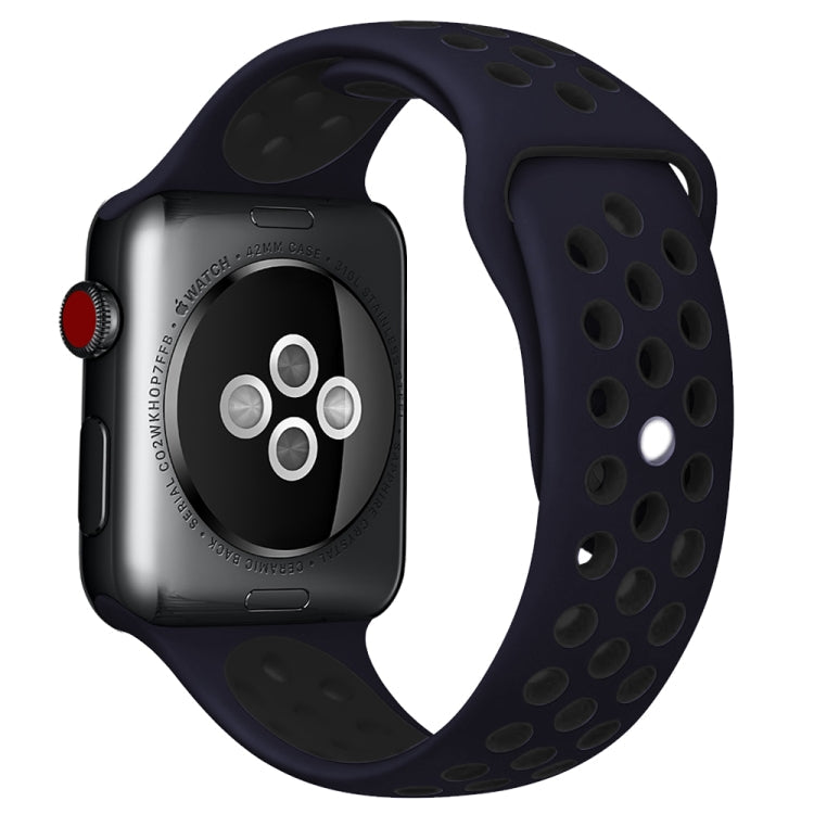 For Apple Watch Series 10 42mm / 9&8&7 41mm / SE 3&SE 2&6&SE&5&4 40mm / 3&2&1 38mm Fashionable Classical Silicone Sport Watch Band(Grey White), WA1230A, WA1230B, WA1230BG, WA1230BH, WA1230BL, WA1230BM, WA1230BR, WA1230BY, WA1230C, WA1230D, WA1230DW    ...