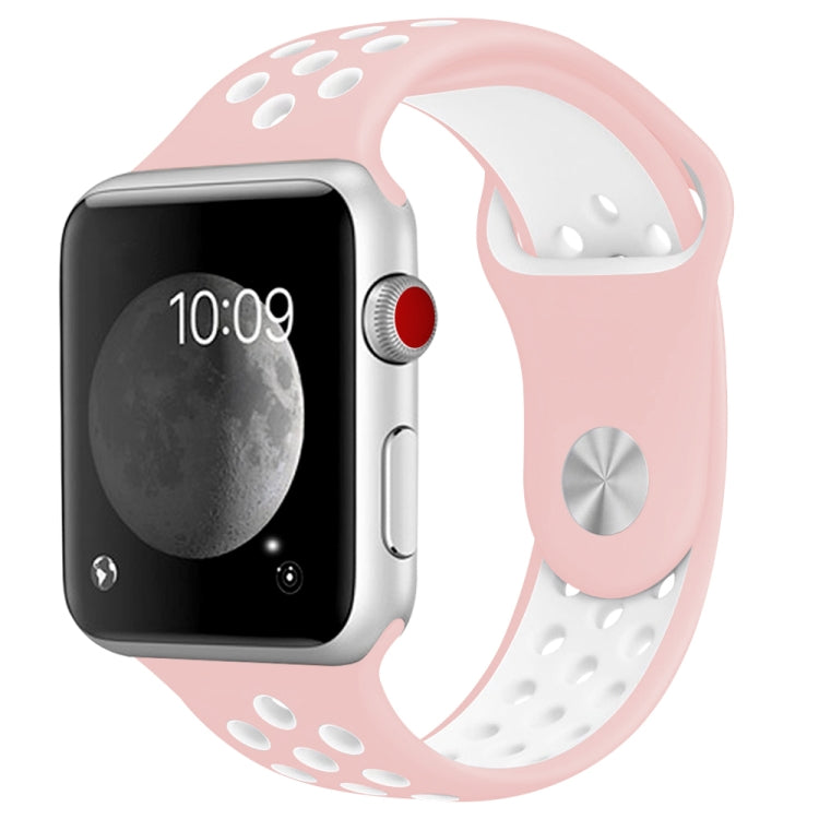 For Apple Watch Series 10 42mm / 9&8&7 41mm / SE 3&SE 2&6&SE&5&4 40mm / 3&2&1 38mm Fashionable Classical Silicone Sport Watch Band(Grey White), WA1230A, WA1230B, WA1230BG, WA1230BH, WA1230BL, WA1230BM, WA1230BR, WA1230BY, WA1230C, WA1230D, WA1230DW    ...