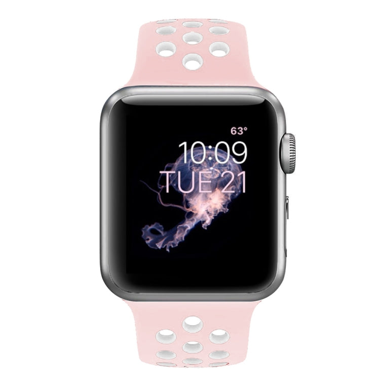 For Apple Watch Series 10 42mm / 9&8&7 41mm / SE 3&SE 2&6&SE&5&4 40mm / 3&2&1 38mm Fashionable Classical Silicone Sport Watch Band(Grey White), WA1230A, WA1230B, WA1230BG, WA1230BH, WA1230BL, WA1230BM, WA1230BR, WA1230BY, WA1230C, WA1230D, WA1230DW    ...