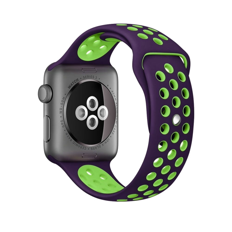 For Apple Watch Series 10 42mm / 9&8&7 41mm / SE 3&SE 2&6&SE&5&4 40mm / 3&2&1 38mm Fashionable Classical Silicone Sport Watch Band(Grey White)