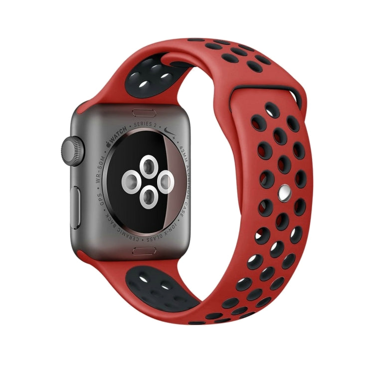 For Apple Watch Series 10 42mm / 9&8&7 41mm / SE 3&SE 2&6&SE&5&4 40mm / 3&2&1 38mm Fashionable Classical Silicone Sport Watch Band(Grey White)