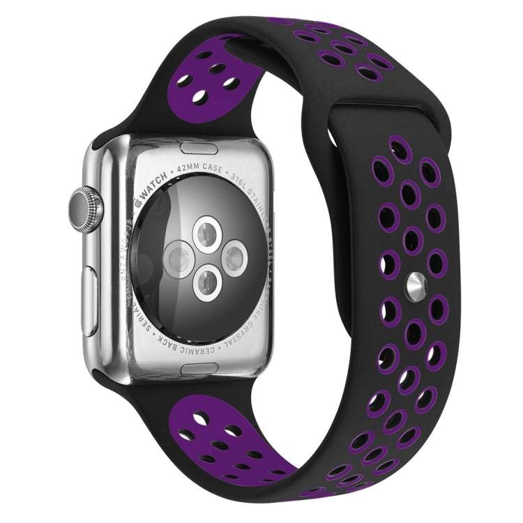 For Apple Watch Series 10 42mm / 9&8&7 41mm / SE 3&SE 2&6&SE&5&4 40mm / 3&2&1 38mm Fashionable Classical Silicone Sport Watch Band(Grey White)