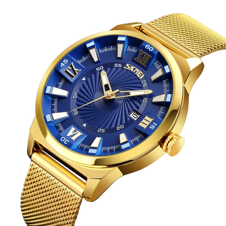 SKMEI 9166 Fashion Men Business Watch 30m Waterproof Metal Quartz Wristwatch