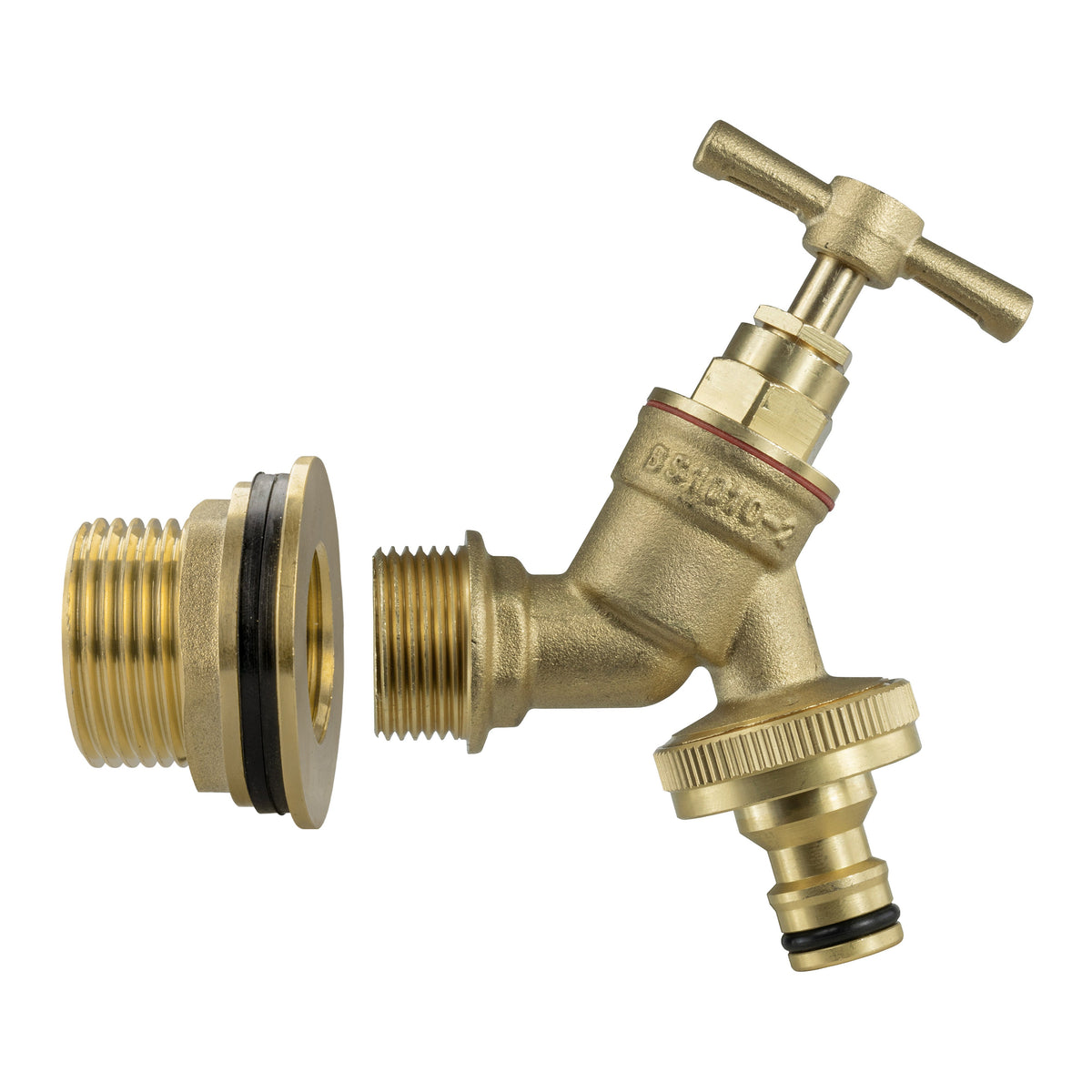 Water Butt Brass Kit 1" with Brass Quick Connect Tap