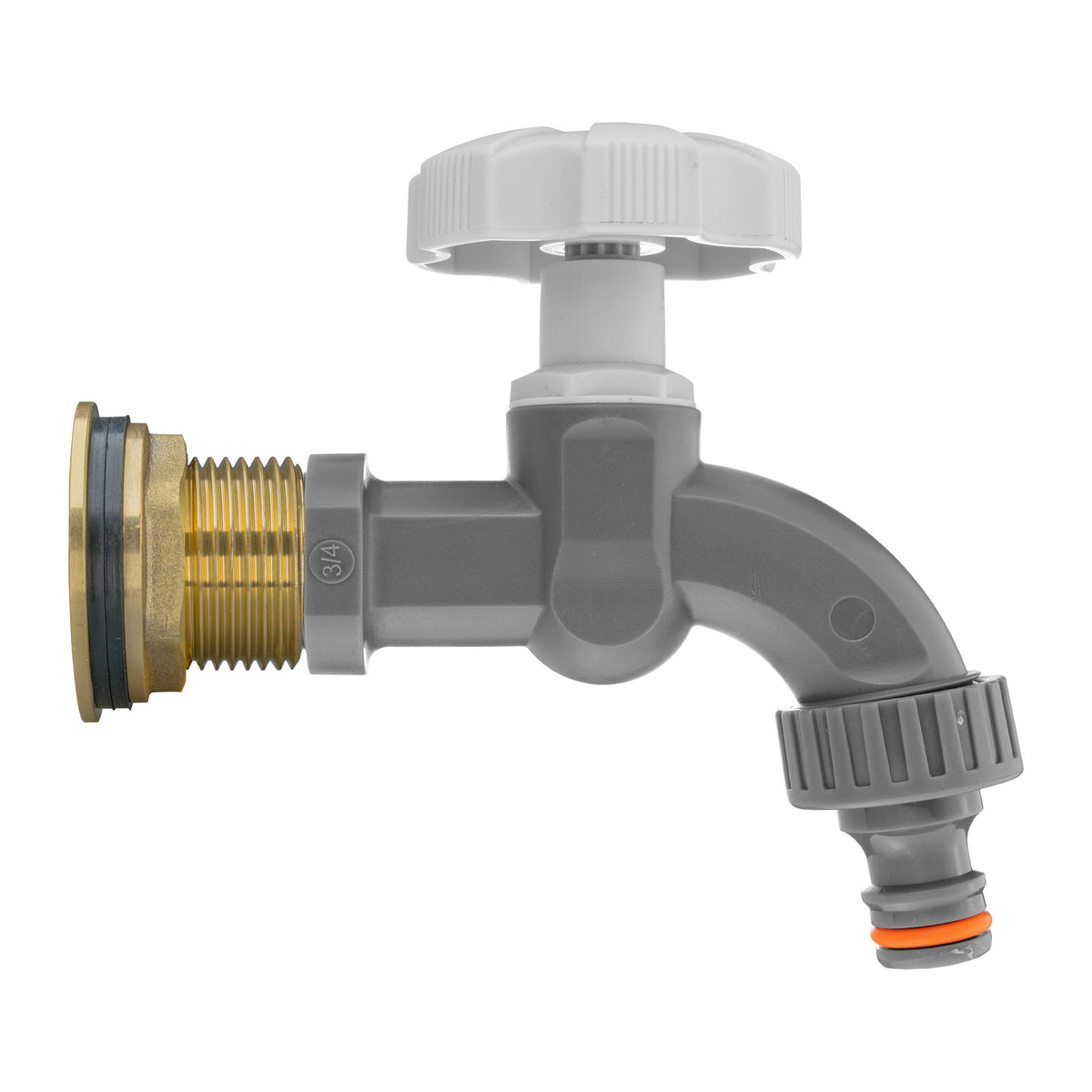 Water Butt Brass Kit 1" with Grey Dial Tap