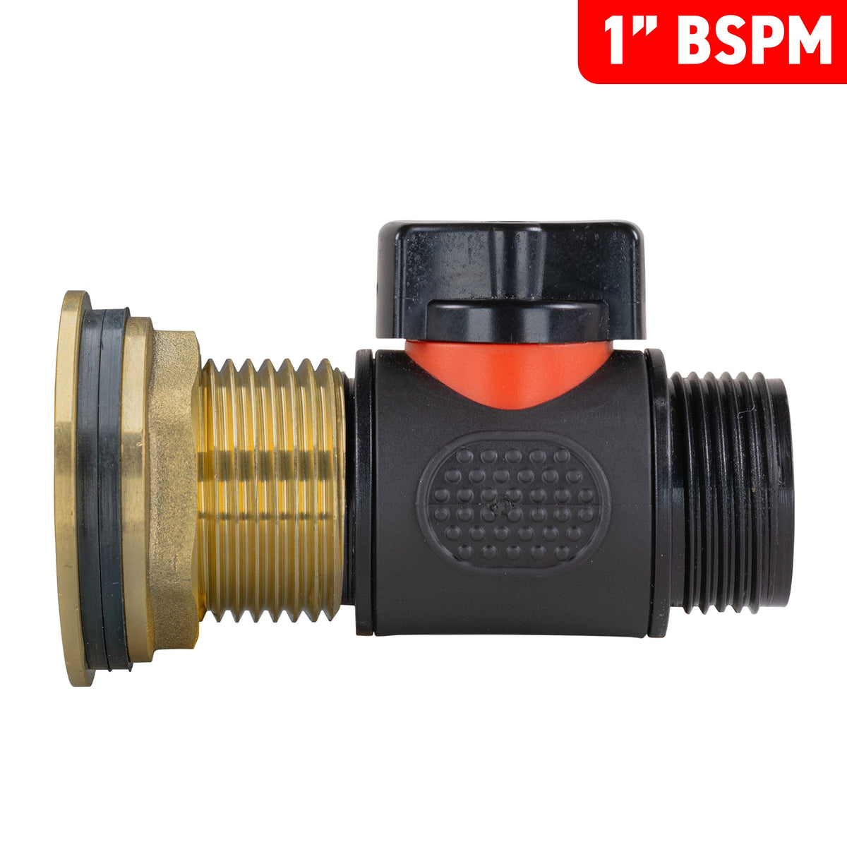 Water Butt Brass Kit 1" with 3/4" BSP In-Line Valve