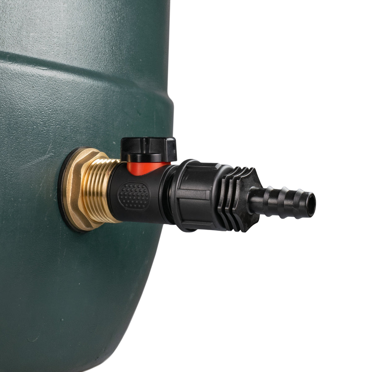 Water Butt Brass Kit 1" with In-Line Valve + 16mm Barb