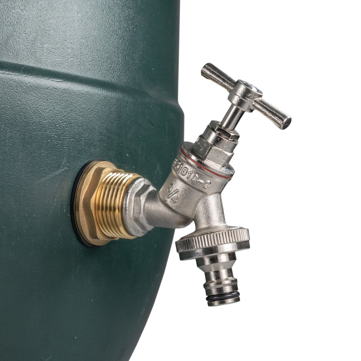 Water Butt Brass Kit 1" with Nickel Plated Quick Connect Tap