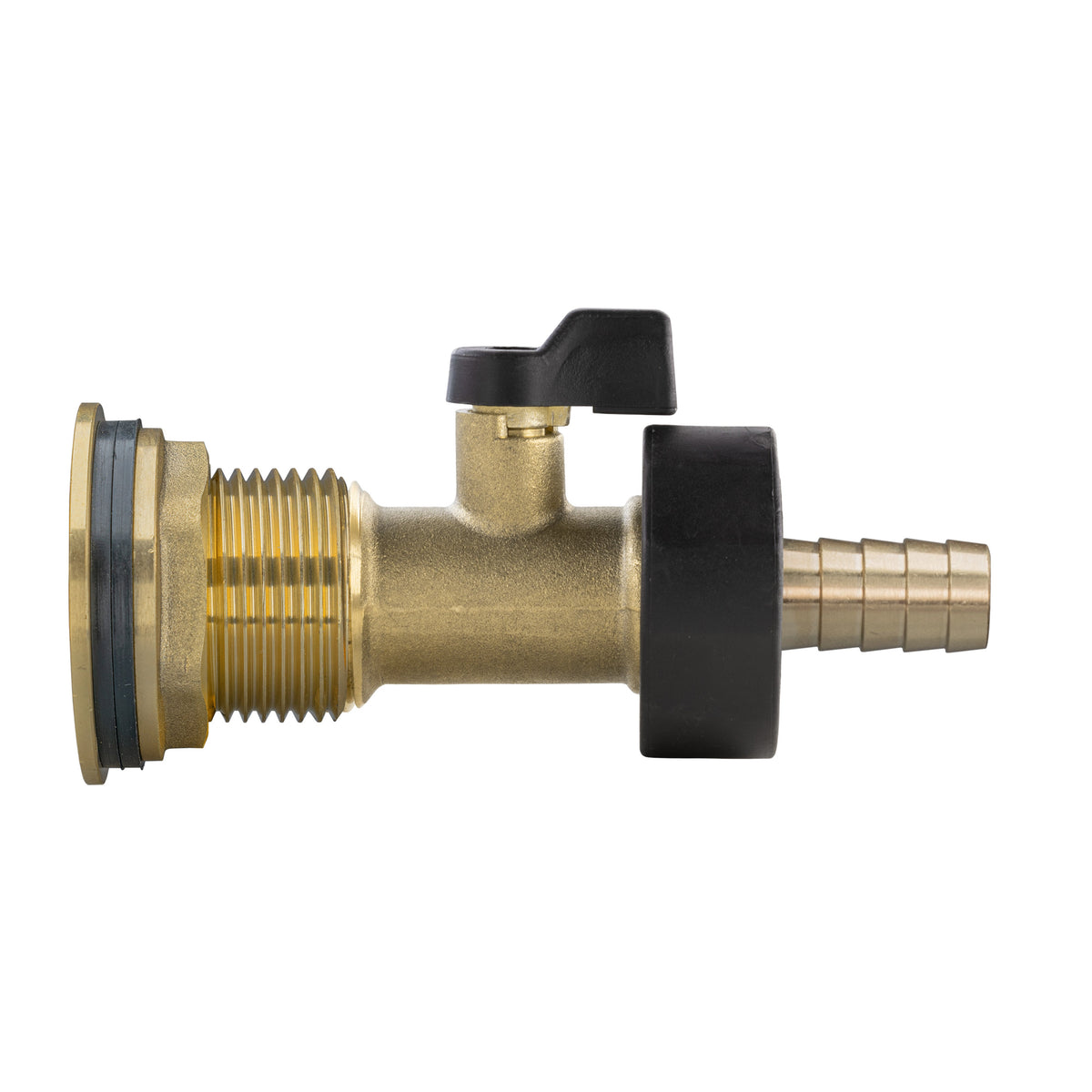 Water Butt Brass Kit 1" with Brass Valve + 13mm Barb