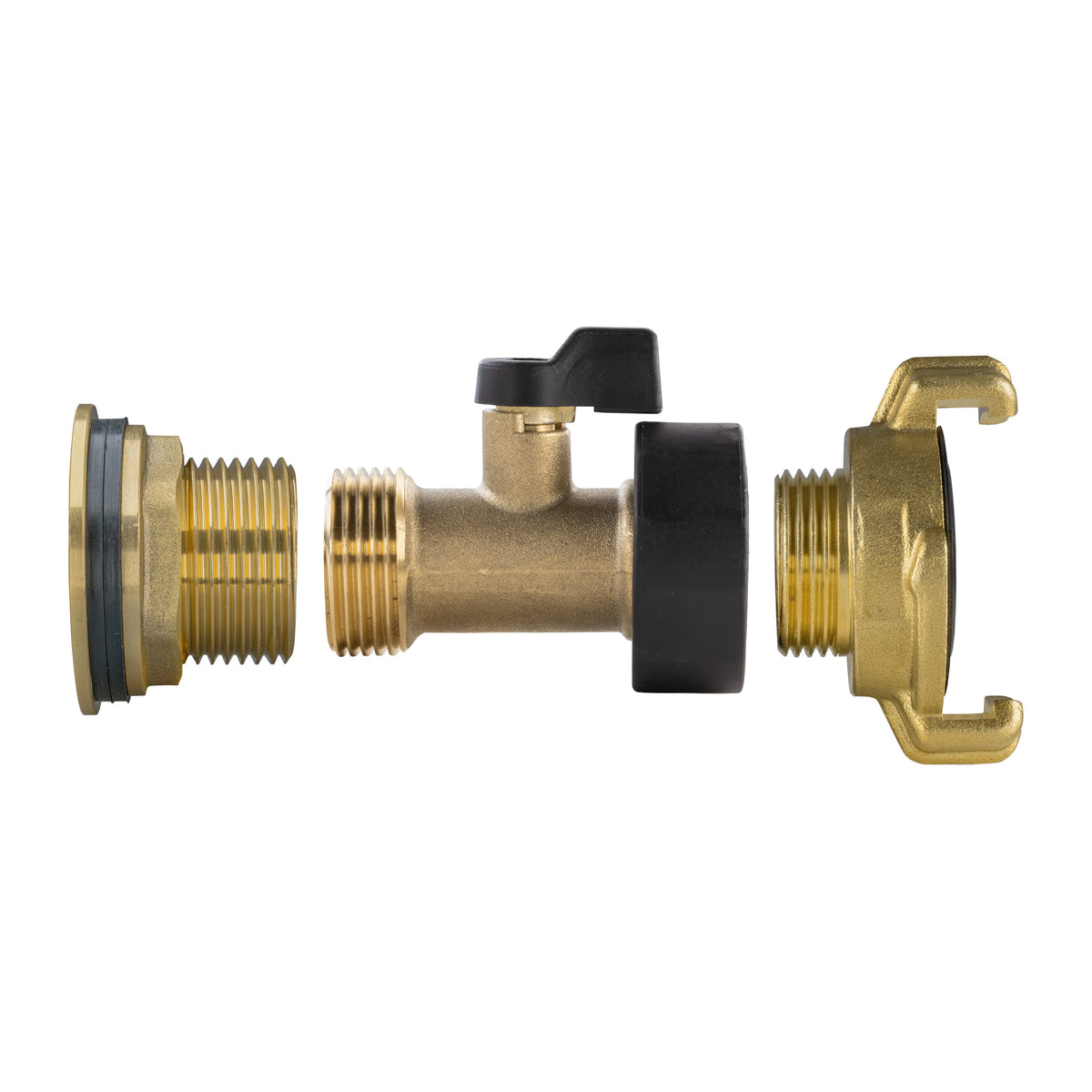 Water Butt Brass Kit 1" with Brass Valve + Geka